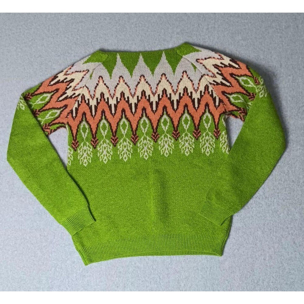 NWT! Long Sleeve Sweater Womens Size Medium Green Zig Zag Design 70s 80s Soft - Picture 10 of 10